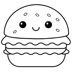 yummy cute burger - vector illustration