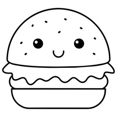 cutie burger  - vector illustration