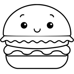 cute hamburger - vector illustration