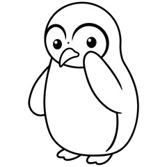 cute penguin baby - vector illustration