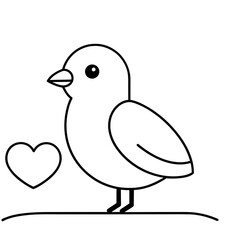 love with a bird - vector illustration
