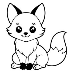 fox sitting - vector illustration