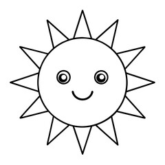 happy cute sun - vector illustration