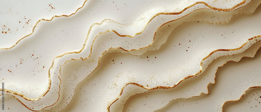 Poster abstract golden lines on a creamy background convey a luxurious concept, generative ai. generative a