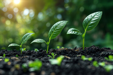 Tree plant growing process in beautiful nature