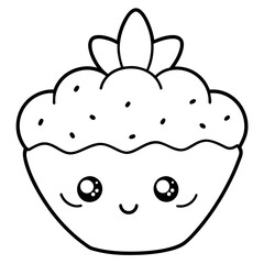 cute cupcake - vector illustration