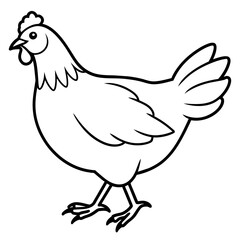 chicken standing - vector illustration