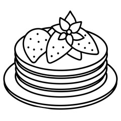  fruit pancakes vector illustration