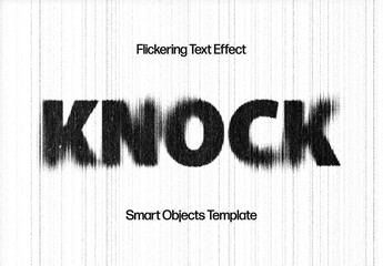Flickering Text Effect Mockup - obrazy, fototapety, plakaty