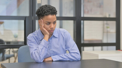 Pensive Mixed Race Woman Thinking New Plan