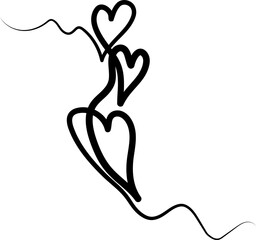 Heart continuous line drawing, love, romance, wedding
