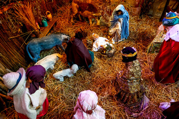Nativity scene in Our Lady of Assumption catholic church, Chantilly, Oise, France