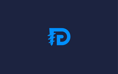 letter d with drill logo icon design vector design template inspiration