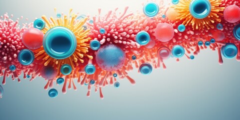 Abstract background of bacteria or infectious viruses in the body - obrazy, fototapety, plakaty