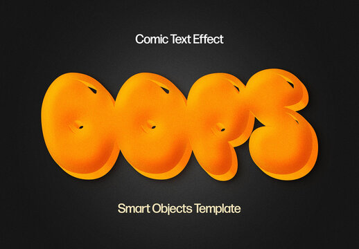 Bubble Cartoon Text Effect Mockup