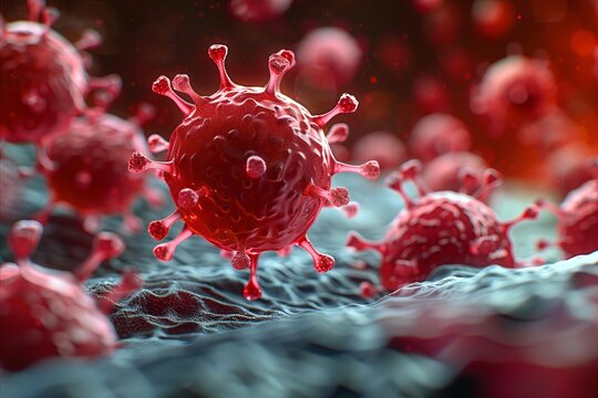 A detailed close-up of a white blood cell's membrane, depicting its dynamic interaction with the surrounding environment