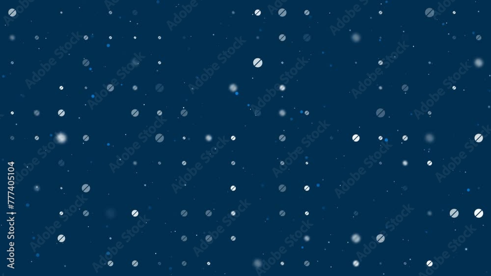 Poster template animation of evenly spaced pill symbols of different sizes and opacity. animation of transp