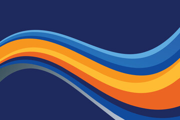 abstract blue and orange wave vector design business background