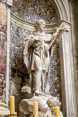 Statue in the cathedral of the Assumption of the Virgin Mary, Dubrovnik, Croatia.