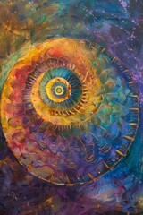 Fibonacci galaxy, acrylic by Da Vinci 