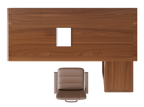 Empty Office Table. Top Floorplan View. Interior Design Template. Ai Generative