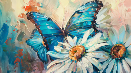 Fototapeta na wymiar butterfly on a flower, colorful