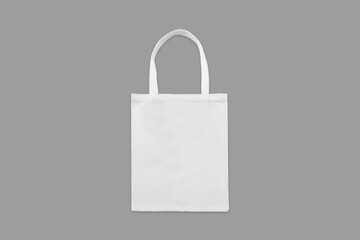 Canvas tote bag mockup template isolated. linen cotton tote shopping bag on a white background. 3d rendering. zero waste and eco friendly concept.