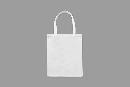 Canvas tote bag mockup template isolated. linen cotton tote shopping bag on a white background. 3d rendering. zero waste and eco friendly concept.
