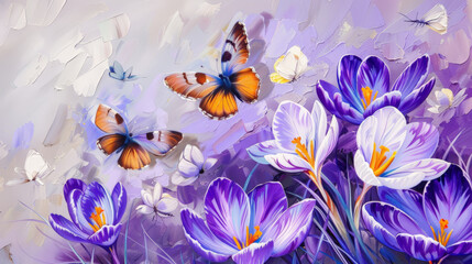 Fototapeta premium flowers and butterflies