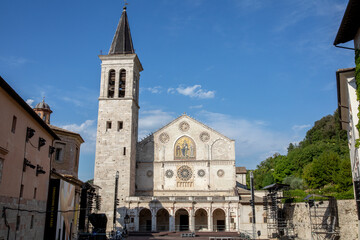 Fototapeta na wymiar Cattedrale di Santa Maria Assunta or Duomo di Spoleto, Saint MaryÕs Assumption cathedral, Spoleto, Italy