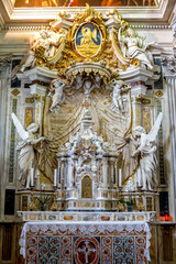 Cattedrale di Santa Maria Assunta or Duomo di Spoleto, Saint MaryÕs Assumption cathedral, Spoleto, Italy. Baroque altarpiece