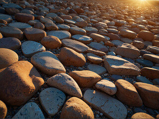 Fototapeta premium Nature's Colorful Pebble Tapestry - A Kaleidoscope of Textures