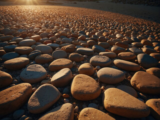 Obraz premium Nature's Colorful Pebble Tapestry - A Kaleidoscope of Textures