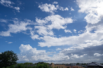 Fototapeta na wymiar 千葉県松戸市の夏空の雄大な雲
