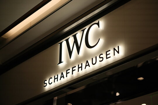 Shanghai,China-July 22nd 2023: IWC Schaffhausen store brand logo sign