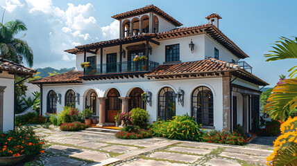 Obraz premium old houses, colonial style, typical of farms in Brazil