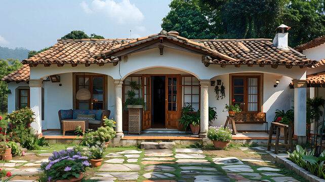 old houses, colonial style, typical of farms in Brazil