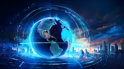 Abstract technology blue earth