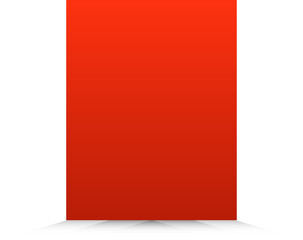 Red paper rectangle and shadow, label, banners, icon