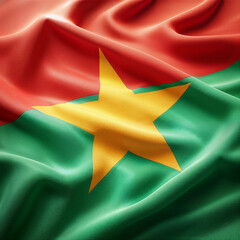 3D rendered Burkina Faso flag, isolated on a clean background. High-quality, realistic depiction perfect for various uses.