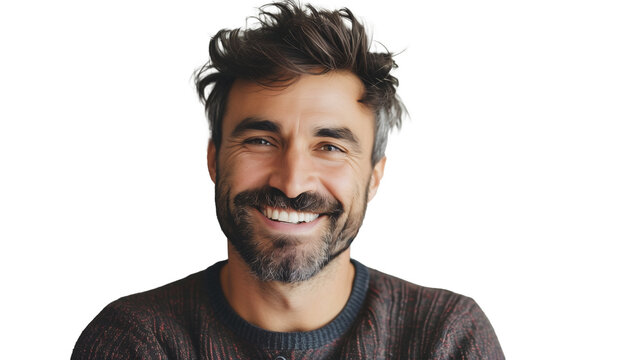Smiling man on a white background.