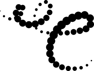 Line dotted halftone curved icon