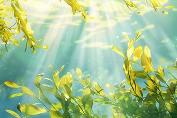 KSseaweed with yellow leaves in an underwater environmen