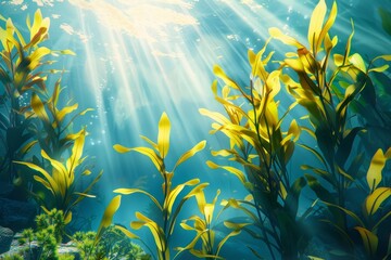 KSseaweed with yellow leaves in an underwater environmen