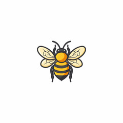 Bee logo design vector flat illustration template