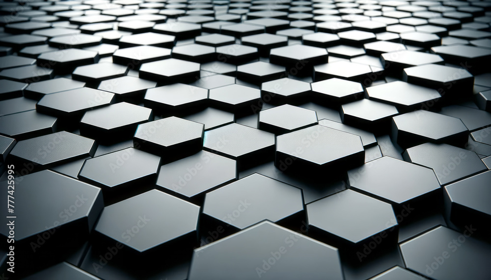 Aufkleber abstract geometric pattern of hexagonal tiles, modern and contemporary style, dark background, conce