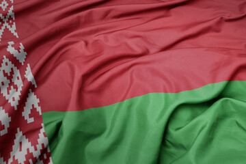 waving colorful national flag of belarus.