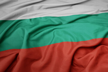 waving colorful national flag of bulgaria.