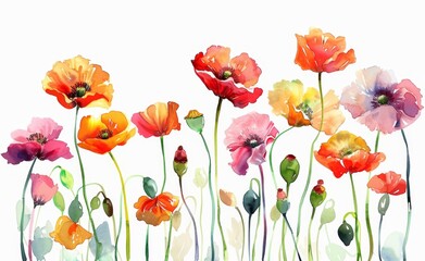Fototapeta premium KS vibrant flowers in the sun oil painting colorful detai