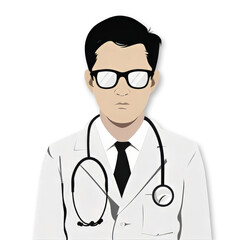 Doctor's Day character illustration for healthcare flyer design transparent background doctor clipart for animation